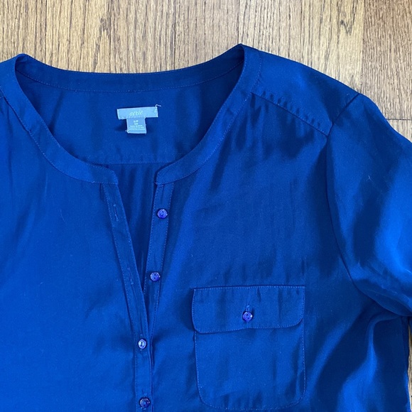 Aerie Cobalt blue blouse, 3/4 sleeve - Picture 2 of 3